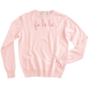 New Lingua Franca “fa la la" Cashmere Crewneck - Size Small